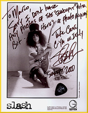 SLASH's Answer Is Part of His Autograph