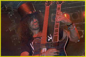 Closeup of SLASH and His Doubleneck