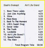 Ain't Life Grand - Track List from SLASH
