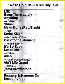 Whisky Setlist